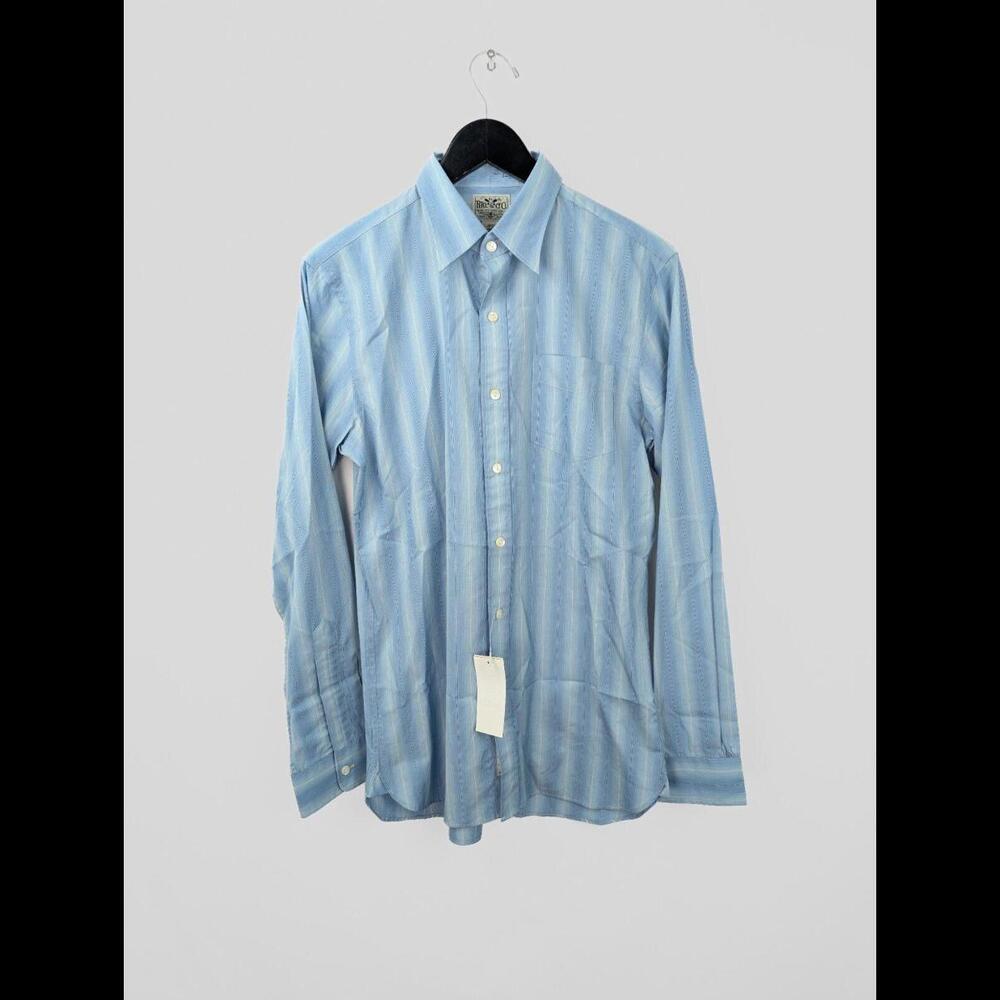 NEW RRL DOUBLE RL RALPH LAUREN Men's Sz S / 15 Striped Workwear Shirt Blue